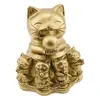 Statueta Feng Shui din rasina cu Pisica Maneki Neko si pui, 7,9cm