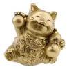 Statueta Feng Shui din rasina cu Pisica Maneki Neko si wu lou pentru sanatate, 6,5cm