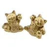 Statuete Feng Shui din rasina set 2 Pisici Maneki Neko pentru prosperitate si sanatate, 6,5cm, imagine 2