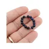 Inel pe elastic cu ochi de tigru albastru si argint 925, sfere 4mm, imagine 3