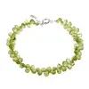 Bratara Peridot briolete fatetate 6x4mm si argint 925, imagine 2