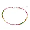 Bratara Turmalina multicolora sfere fatetate 2-3mm si argint 925, imagine 2