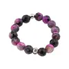 Inel pe elastic cu agat roz si argint 925, sfere fatetate 3-4mm, imagine 2