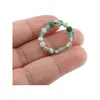 Inel pe elastic cu agat verde si argint 925, sfere 3-4mm, imagine 3