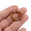 Inel pe elastic cu jasp maro si argint 925, sfere 4mm, imagine 3