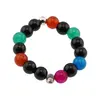 Inel pe elastic cu mix agate, carneol si argint 925, sfere 3mm, imagine 2