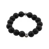 Inel pe elastic cu onix si argint 925, sfere mate 4mm, imagine 2