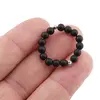 Inel pe elastic cu onix si argint 925, sfere mate 4mm, imagine 3