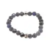 Inel pe elastic cu safir si argint 925, sfere fatetate 2-3mm, imagine 2
