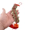 Amuleta Feng Shui cu 8 monede mari si nod mistic rosu, imagine 2