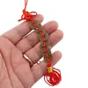Amuleta Feng Shui cu 8 monede medii si nod mistic rosu, imagine 2