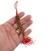 Amuleta Feng Shui cu 8 monede mici si nod mistic rosu, imagine 2