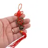 Amuleta Feng Shui cu 8 monede, pepita si nod mistic rosu, imagine 2