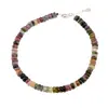 Bratara Turmalina multicolora rondele 4-5mm si argint 925