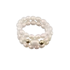 Inel reglabil din perle de cultura albe si metal auriu, 3-4mm, model 2