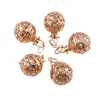 Suport pentru cristale auriu model rotund cu flururi, 29mm