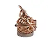 Suport pentru cristale auriu model rotund cu impletitura, 26mm, imagine 3