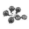 Suport pentru cristale negru model rotund cu flori, 29mm, imagine 2