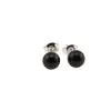 Cercei cu surub chihlimbar 6mm cu argint 925, negru, imagine 3