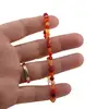 Bratara agat rosu carmin si portocaliu dantelat sfere fatetate 4mm, imagine 3