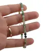 Bratara agat verde deschis dantelat sfere fatetate 4mm, imagine 3
