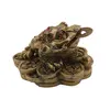 Statueta Feng Shui Broasca raioasa din rasina cu monede si pepita, 7cm, imagine 2
