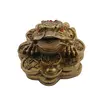 Statueta Feng Shui Broasca raioasa din rasina cu monede si pepita, 7cm, imagine 3