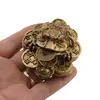 Statueta Feng Shui Broasca raioasa din rasina cu monede si pepita, 7cm, imagine 4