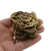Statueta Feng Shui Broasca raioasa din rasina pe monede, 6cm, imagine 4