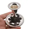 Suport pentru lumanare din metal argintiu, model strugure, 7,5cm, imagine 3
