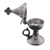 Vas pentru ardere tamaie si ierburi, metal argintiu, 15cm, imagine 2