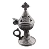 Vas pentru ardere tamaie si ierburi, metal argintiu, 15cm