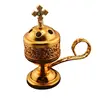 Vas pentru tamaiat si ars, din metal auriu, 13cm
