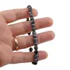 Bratara obsidian fulg de nea sfere fatetate 6mm, imagine 3