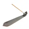 Suport din ceramica pentru ardere betisoare parfumate, petala de floare, negru 23cm, AR80, imagine 3