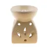 Vas aromaterapie din ceramica, model petale, bej - 7,5cm