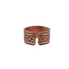 Inel reglabil din cupru masiv model aztec, 10mm, imagine 3