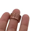 Inel reglabil din cupru masiv model aztec, 10mm, imagine 4