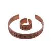 Set bratara si inel din cupru masiv model aztec, 10mm, imagine 2
