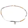 Colier cu discuri de Safir multicolor, Diamant Herkier si pandantiv Hamsa argint 925, imagine 2