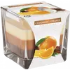 Lumanare parfumata Bispol in trei culori, pahar patrat - Cinnamon Orange