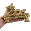 Statueta Feng Shui Dragon cu perla pe valuri din rasina 20cm, imagine 4