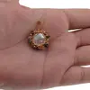 Pandantiv cu Turmalina multicolora, sidef si montura aurie, 3cm, imagine 2