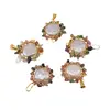 Pandantiv cu Turmalina multicolora, sidef si montura aurie, 3cm