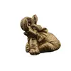 Set 6 statuete Feng Shui Elefanti din rasina aurie, 4-5cm, imagine 9