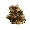 Statueta Feng Shui Elefant din rasina aurie, model 1 - 6cm, imagine 2