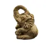 Statueta Feng Shui Elefant din rasina aurie, model 3 - 5cm, imagine 2