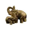 Statueta Feng Shui Elefant din rasina aurie, model 4 - 8cm