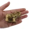 Statueta Feng Shui Elefant din rasina aurie, model 5 - 7cm, imagine 3