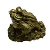 Statueta Feng shui din alama Broasca raioasa pentru prosperitate, 14cm, imagine 2